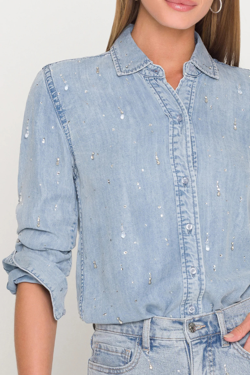 Marcello Embellished Denim Shirt