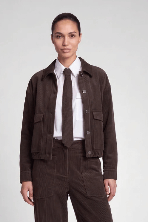 Corduroy Jacket with Balloon Hem