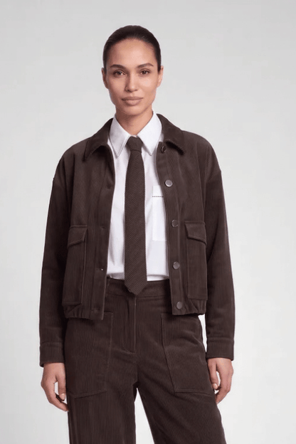 Corduroy Jacket with Balloon Hem