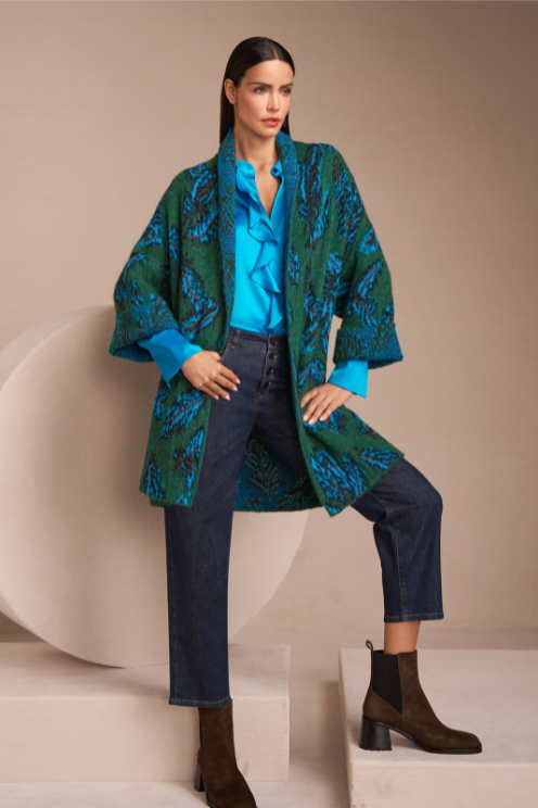Jacquard Knit Cardigan