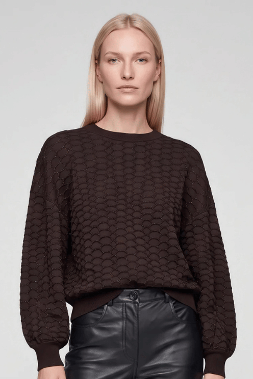 Metallic Croc Jacquard Sweater