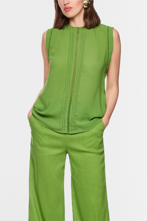 Feminine Tank Blouse with Lace