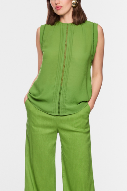 Feminine Tank Blouse with Lace