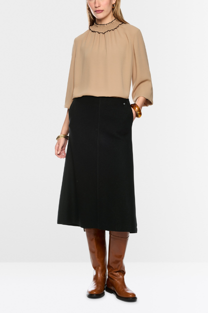 Boiled Wool A-line Skirt