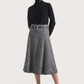 Micro Houndstooth Flared Skirt