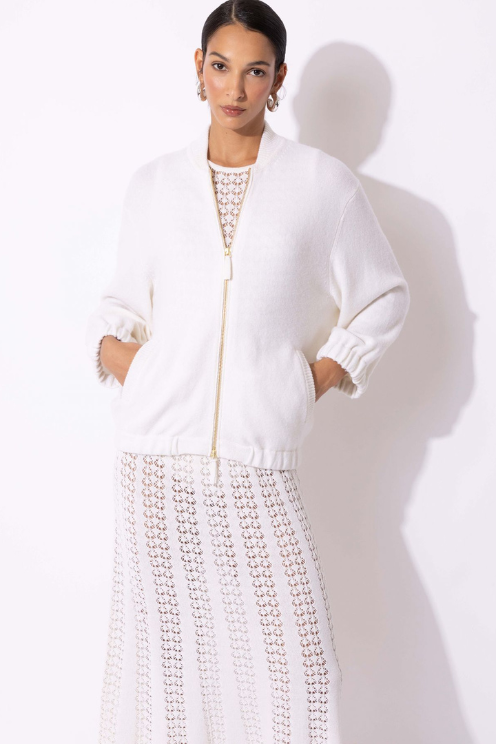 Cardigan Bomber Jacket with Zipper