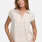 V-Neck Cap Sleeve Blouse