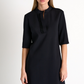 Straight-cut Mao Collar Dress