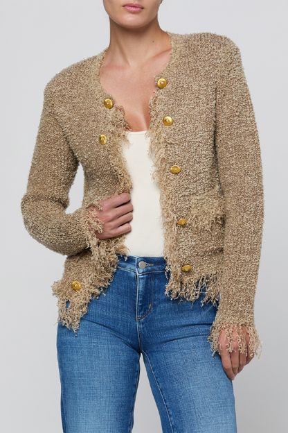 Mireille Fringe Trim Cardigan