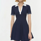 Page Knit Polo Mini Dress