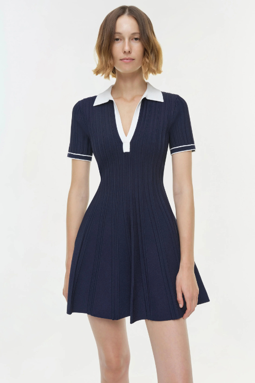 Page Knit Polo Mini Dress