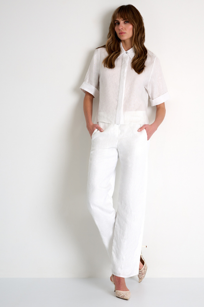 Linen & Lycra Blend Pants