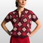 Knitted Argyle Polo
