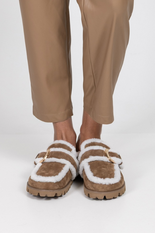 Calfskin Slippers with Buckle