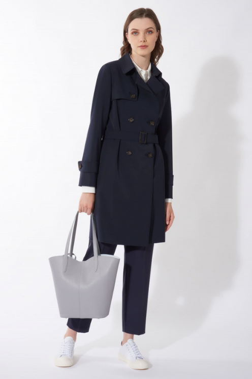 Double Breasted Tech Trench Coat