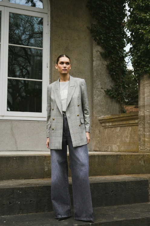 Blazer with Checked Pattern
