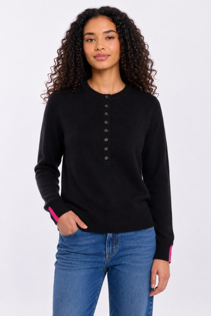 Crewneck Henley - Black