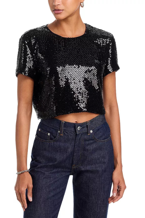 Sequin Flutter Top