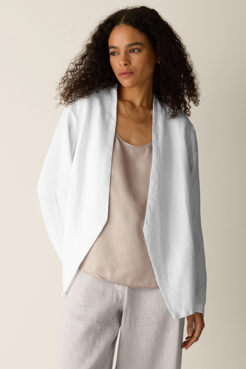 Heavy Organic Linen Angled Jacket