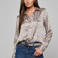 Grey Leopard Tyler Silk Blouse