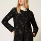 Bouclé Coat with Flowers