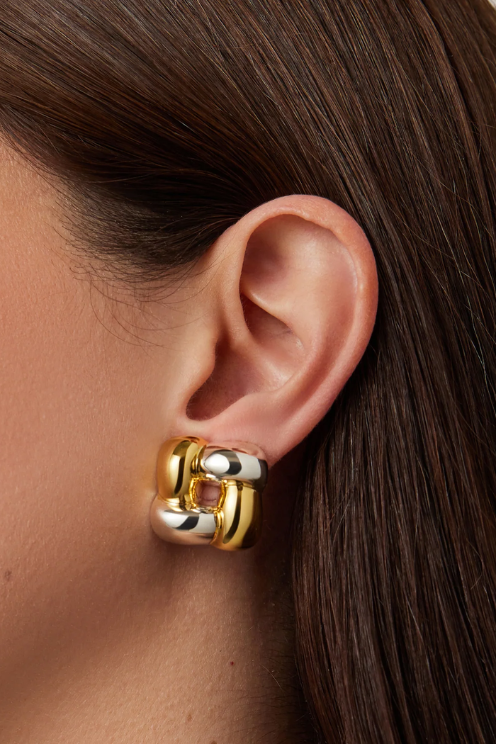 Small Woven Square Earrings