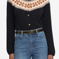 The Cashmere Fairisle Cardi in Navy