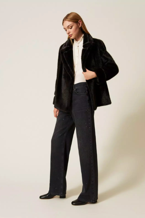 Black Rhinestone Jeans