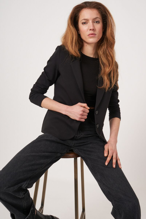 Modal-Cotton French Terry Sweatshirt Blazer