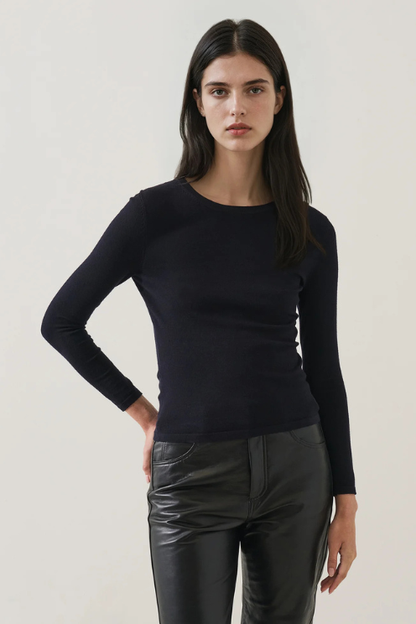 Merino Wool Fitted Crewneck