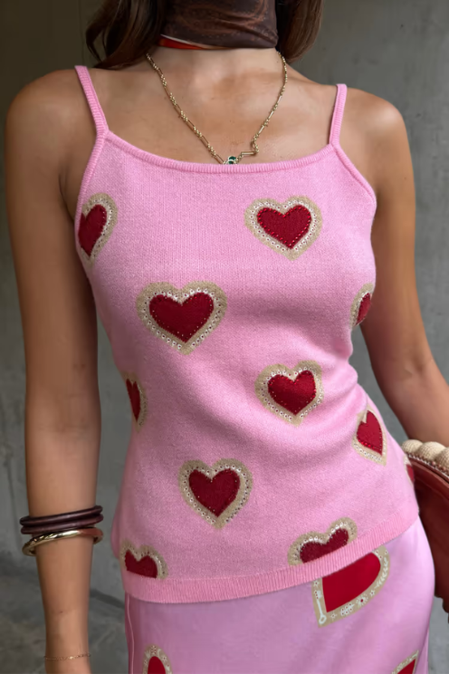 Never Fully Dressed Pink Hearts Tank