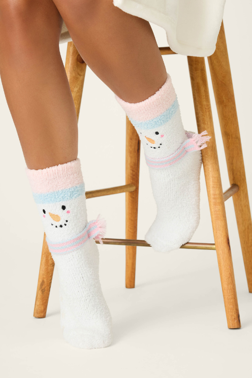 Classics Snowman Crew Socks with Grippers
