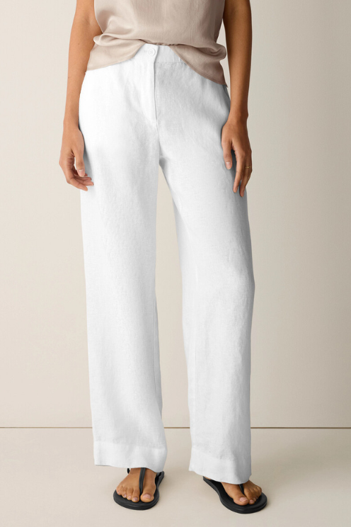 Heavy Organic Linen Full-Length Straight Trouser