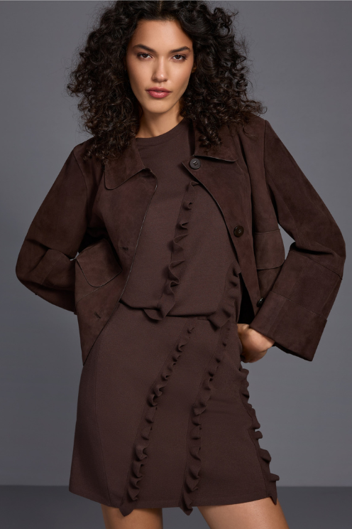 Brown Ruffle Skirt