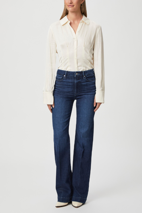 Leenah 32" Slim Wide Leg Jean - Dark Wash