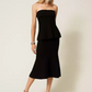 Midi Knit Skirt with Godet