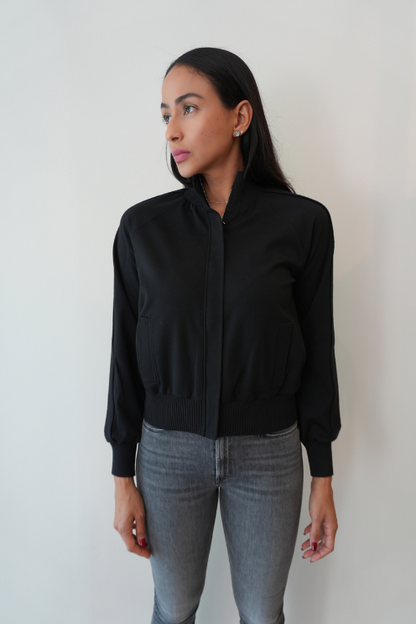 Milano Stitch Jersey Jacket with Knit Details