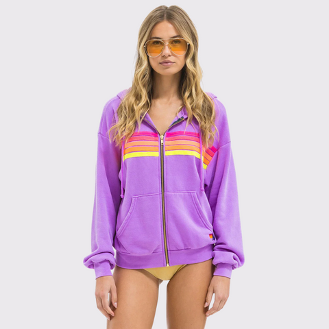 Aviator Nation 5 Stripe Zip Hoodie