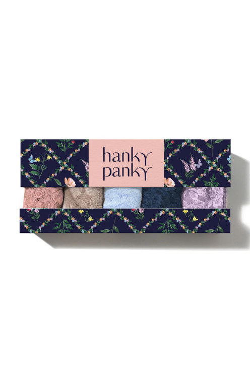 5 Pack Signature Lace Original Rise® Thongs In Printed Box Lavender Fields