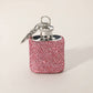 1oz Bling Studded Stainless Steel Mini Flask Bag Charm in Pink