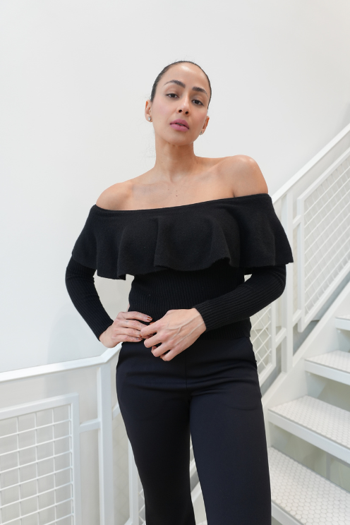Off-the-Shoulder Ruffle Sweater