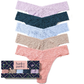 5 Pack Signature Lace Original Rise® Thongs In Printed Box Lavender Fields