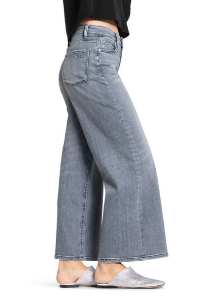 Palazzo Cropped Jean in Grey