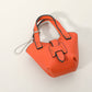 Faux Leather Stylish Mini Purse Bag Charm Orange