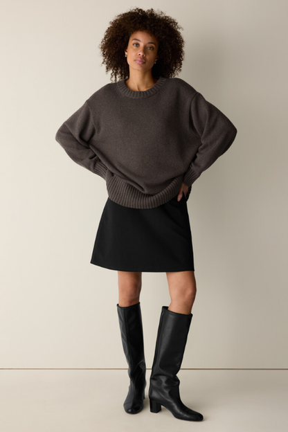 Washable Flex Ponte Flared Mini Skirt