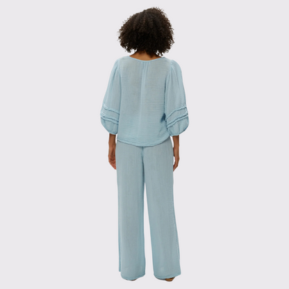 Michael Stars Susie Wide Leg Smocked Waist Pant