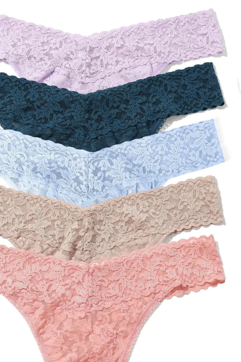 5 Pack Signature Lace Original Rise® Thongs In Printed Box Lavender Fields