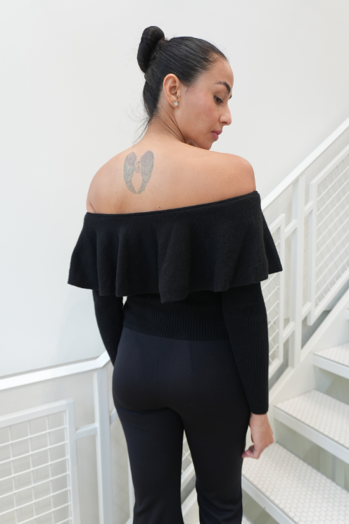 Off-the-Shoulder Ruffle Sweater