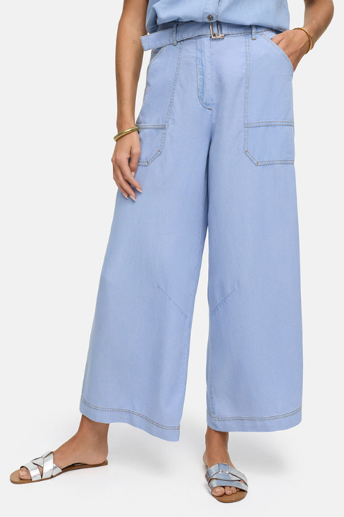 Wide-Leg Crop Denim Utility Pant