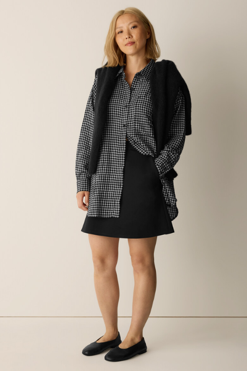 Washable Flex Ponte Flared Mini Skirt